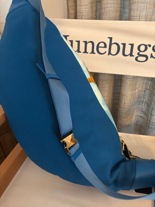 Dolce & Gabbana Ibiza Belt Bag – Multicolor Canvas with Logo Embroidery