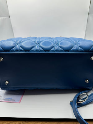Dior Lady Dior Blue Medium Bag circa 2014