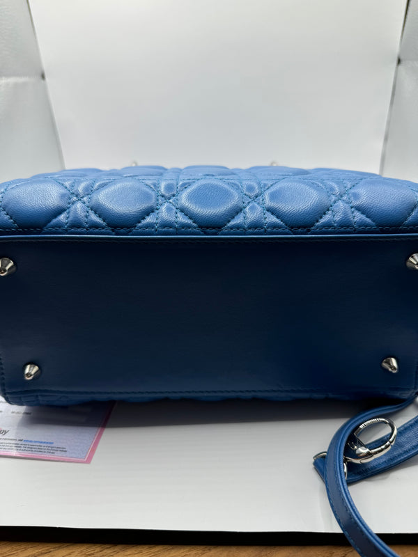 Dior Lady Dior Blue Medium Bag circa 2014