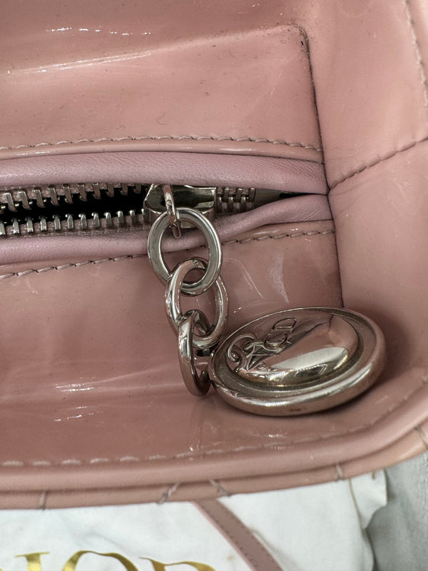 Dior Lady Dior Large Light Pink Patent with SHW
