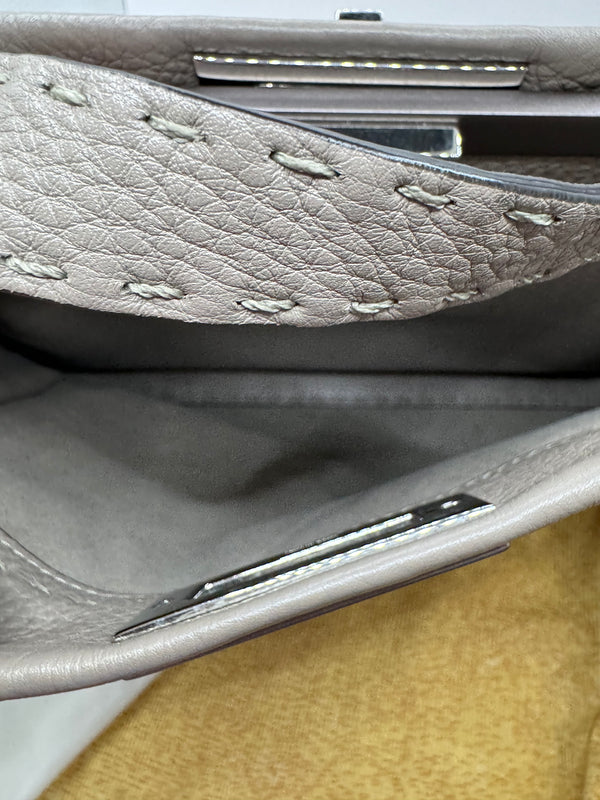 Fendi Peek a Boo Grey pebbled leather