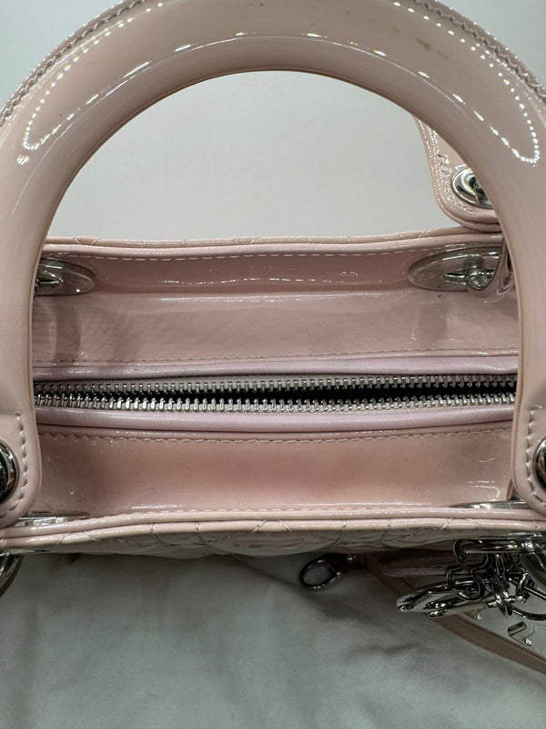 Dior Lady Dior Large Light Pink Patent with SHW