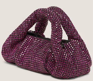 Stuart Weitzman Crystal Moda shine bag in fuchsia pink