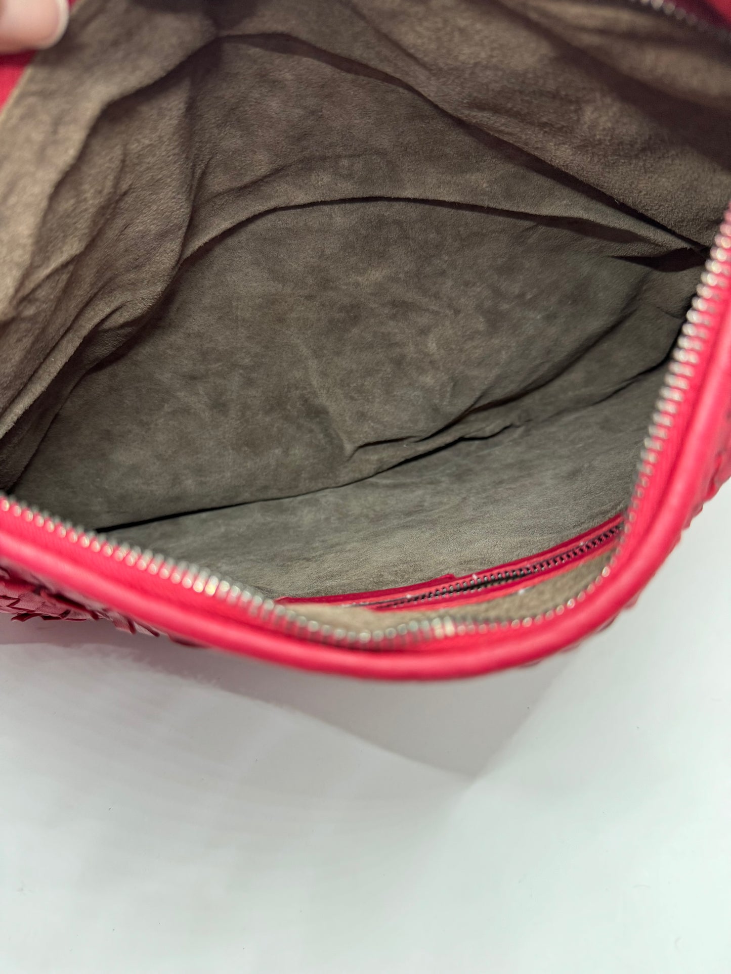 Bottega Venetta Interwoven Hobo Bag in Raspberry