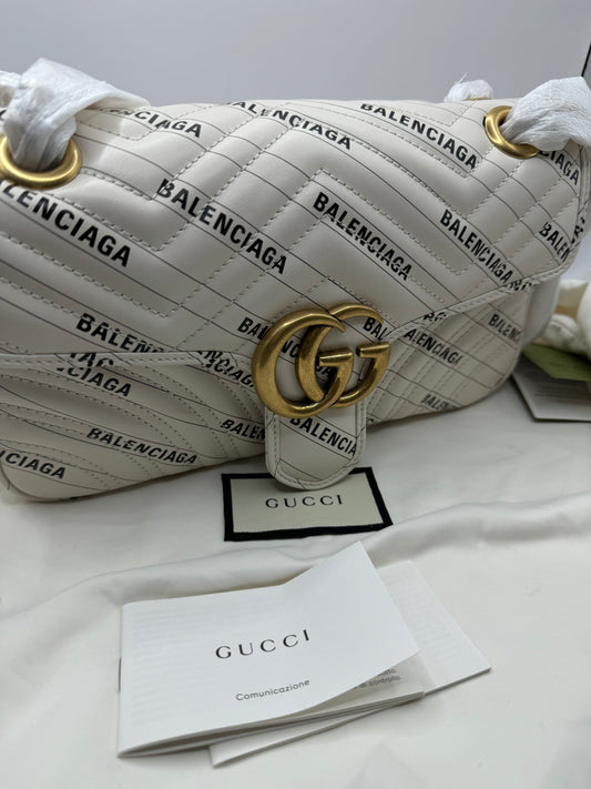 Gucci x Balenciaga  The Hacker GG Marmont  Creamy white & black GHW - with tags