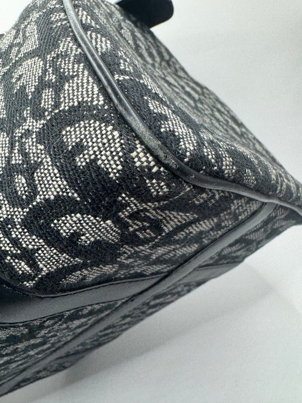 Dior 2004 Vintage Diorissimo Small Trotter Bag Black & Grey Dior print
