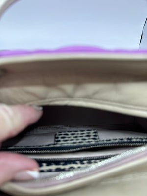 Dior Lady Dior Tri-colour Genuine Python side purple/pink/cream with SHW