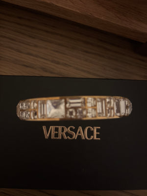 Versace Crystal rose window cuff bracelet