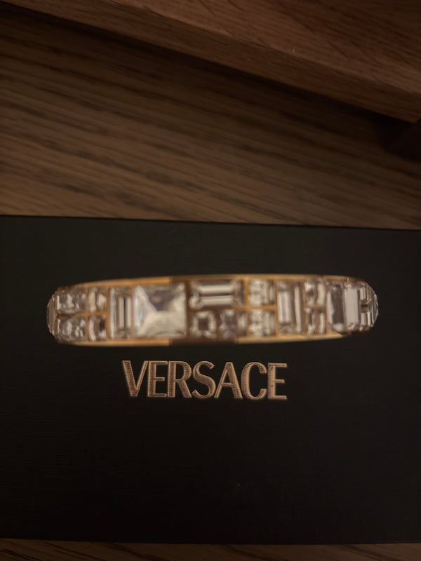 Versace Crystal rose window cuff bracelet