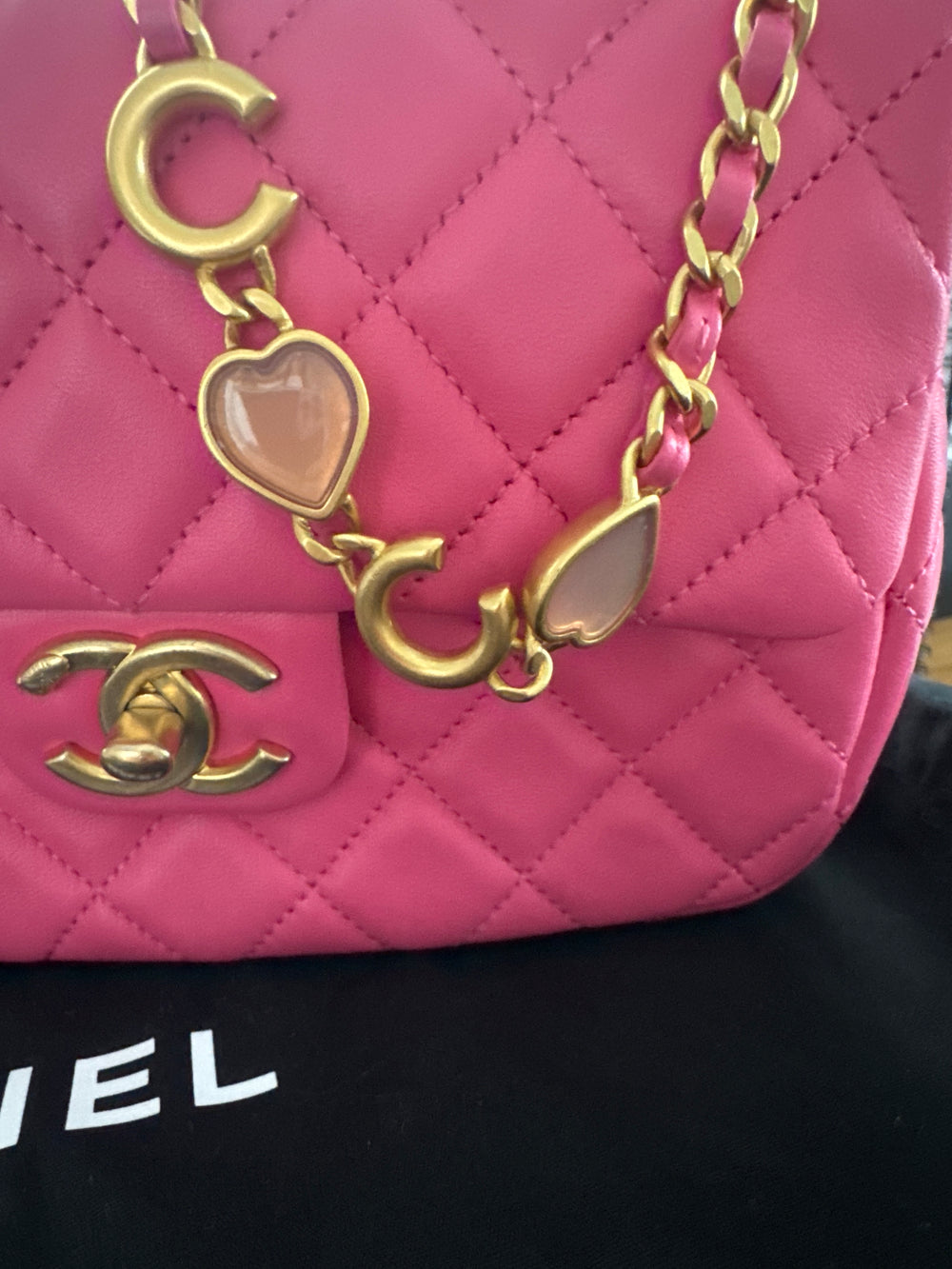 Chanel Mini Matelasse 2way Pink Heart leather GHW