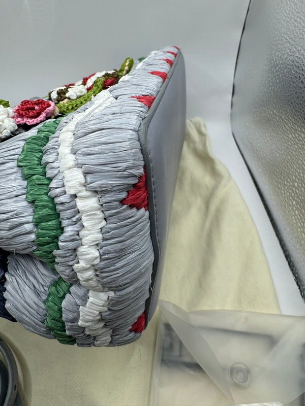 Fendi Peekaboo Limited Edition Mini Woven & Raffia Floral Bag