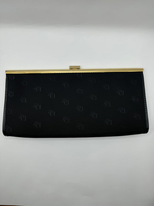 Dior Vintage Oblique Nylon black logo clutch with GHW