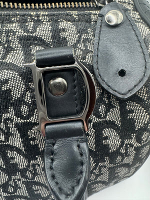 Dior 2004 Vintage Diorissimo Small Trotter Bag Black & Grey Dior print