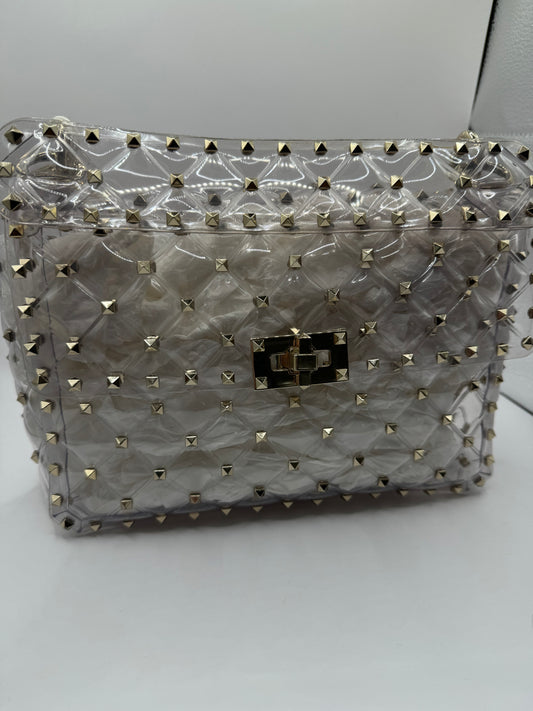 Valentino Clear Top Handle PVC Rockstud - Like new