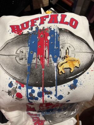 Football Drip Buffalo Bills Football graphic Cropped Hoodie