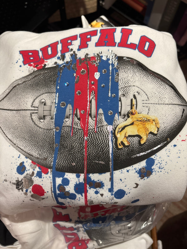 Football Drip Buffalo Bills Football graphic Cropped Hoodie