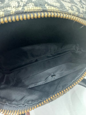 Dior 2004 Vintage Diorissimo Small Trotter Bag Black & Grey Dior print