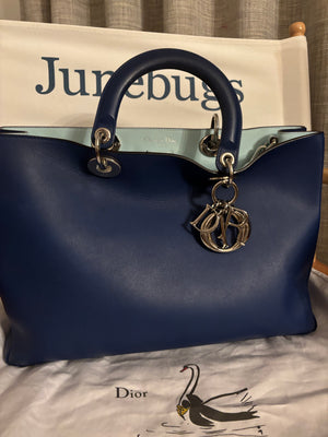 Christian Dior Diorissimo Tote – Cobalt Blue with Robin’s Egg Interior