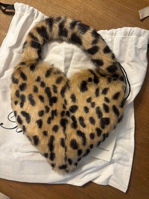 Blumarine Heart Faux-Fur Bag NWT