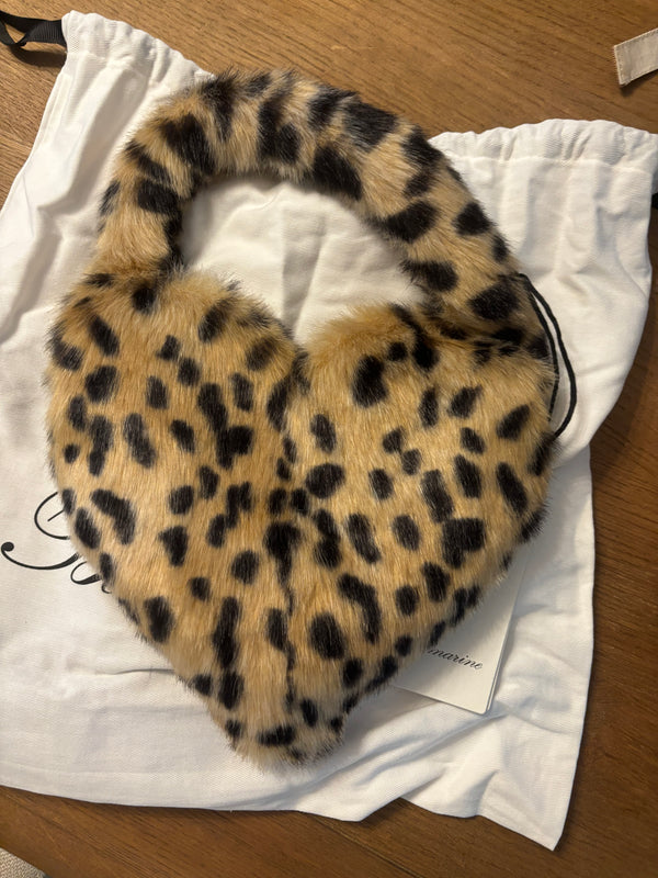 Blumarine Heart Faux-Fur Bag NWT