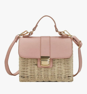 Straw Crossbody Top Handle Bag