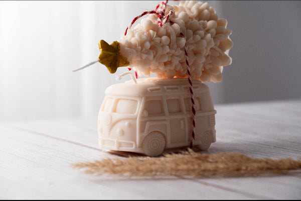 Christmas tree candle & Retro bus set