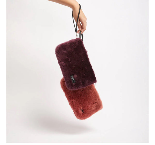 Since 74 The Real Ugg Australia Sheepskin Clutch in Raisin