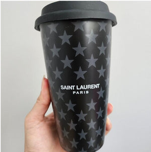 Saint Laurent ceramic black star coffee travel cup- new