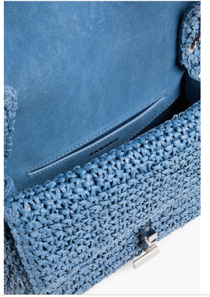 Sandro Blue Raffia shoulder bag
