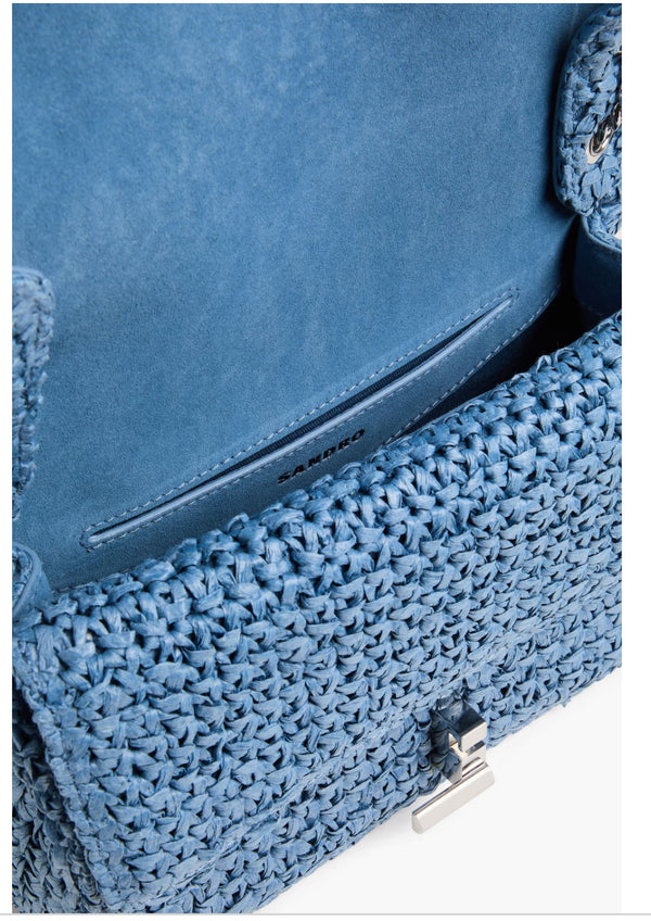 Sandro Blue Raffia shoulder bag