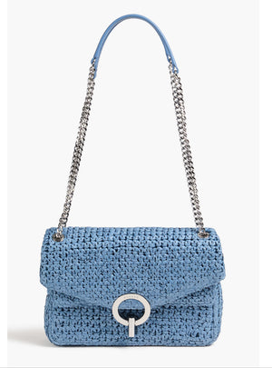 Sandro Blue Raffia shoulder bag