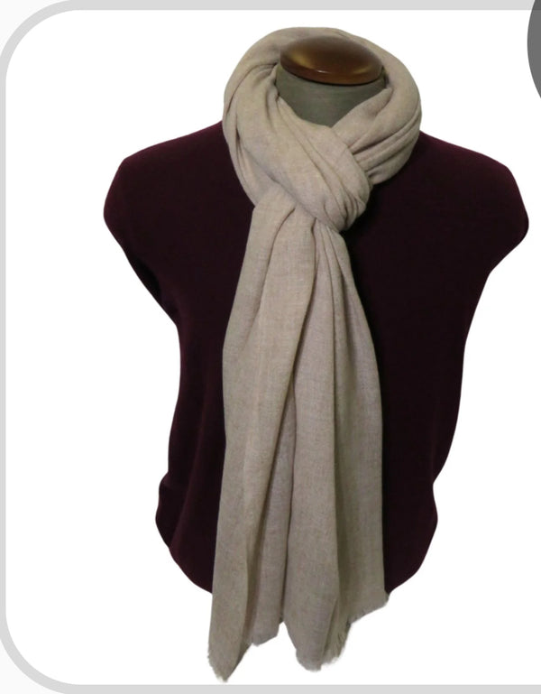 Portolano Cashmere Unisex Wrap 29”x80” in Nike/Taupe Mix