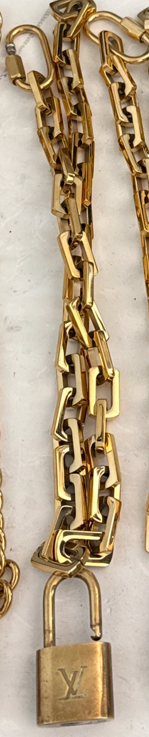 Louis Vuitton Padlock Necklace – Authentic Lock on Gold-Tone Chunky Chain
