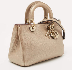 Christian Dior Mini Diorissimo Tote – Metallic Gold Leather