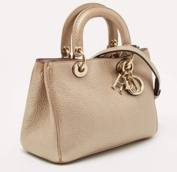 Christian Dior Mini Diorissimo Tote – Metallic Gold Leather