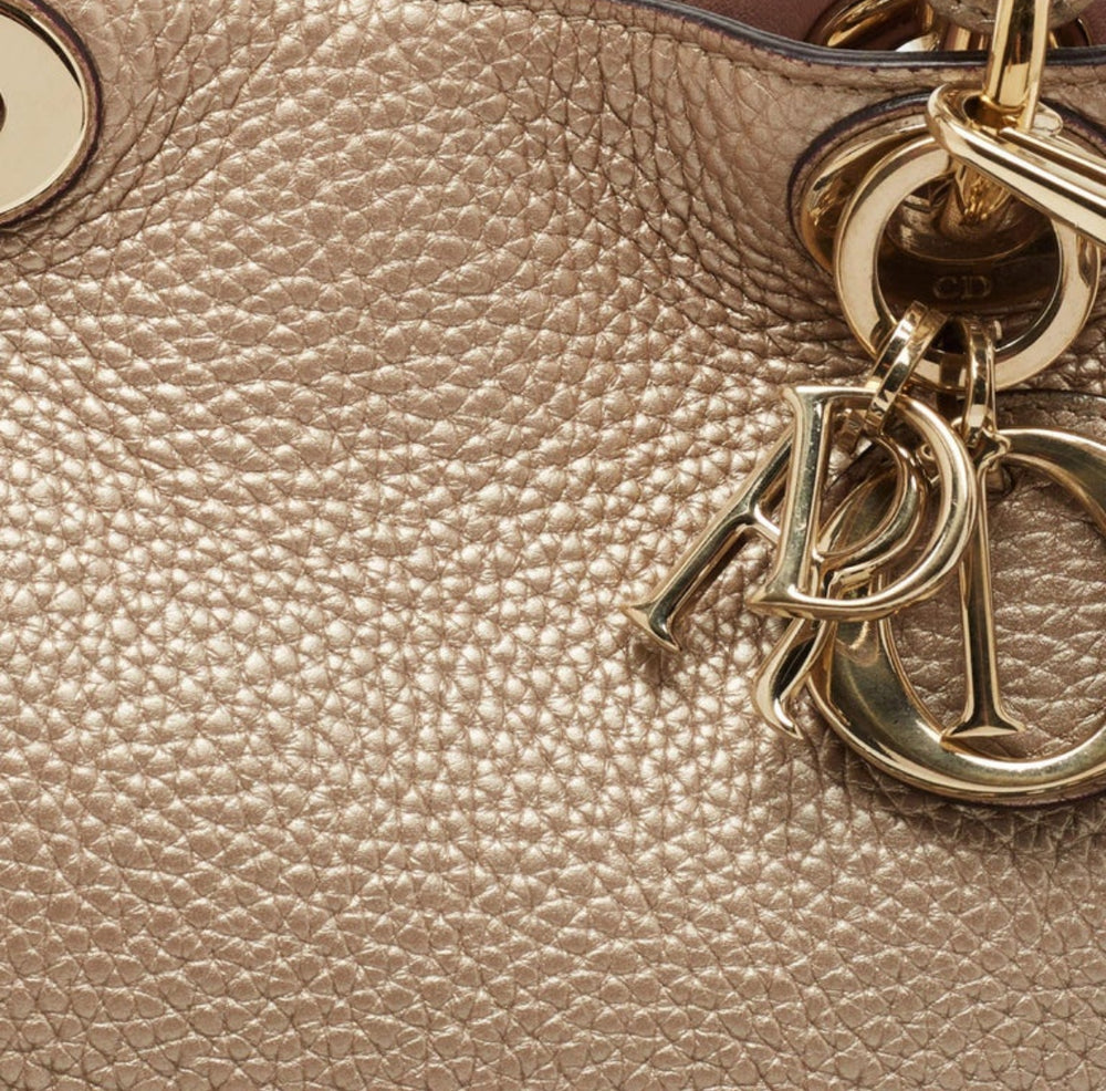 Christian Dior Mini Diorissimo Tote – Metallic Gold Leather
