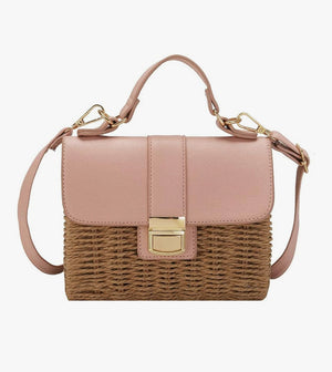 Straw Crossbody Top Handle Bag