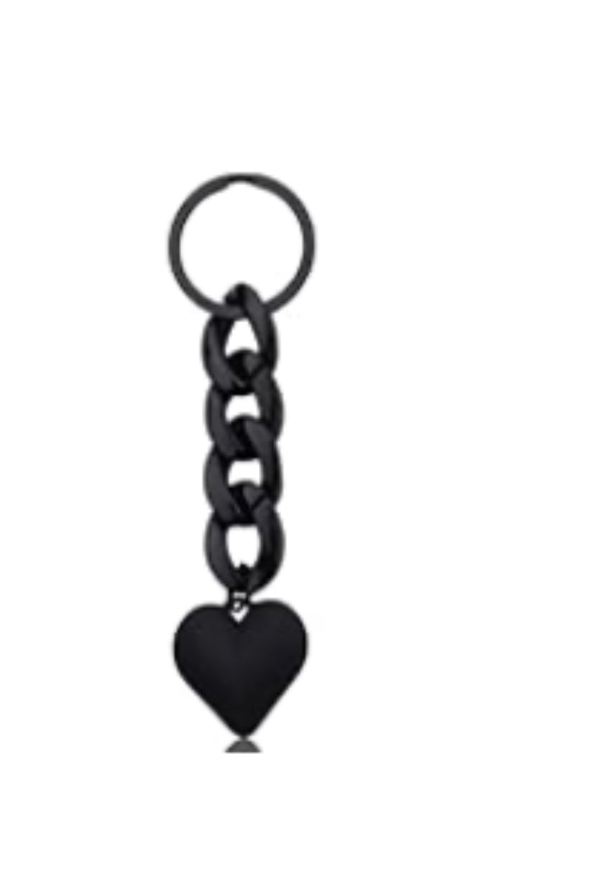 Heart Bag Charm Mini Black