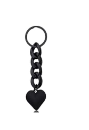 Heart Bag Charm Mini Black