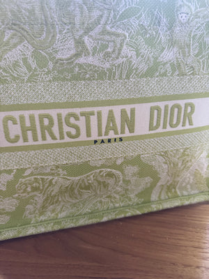 Christian Dior Toile Medium Book Tote Pale Green