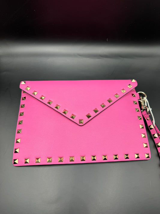 Valentino Barbie Hot Pink Rockstud Wristlet Pouch bag