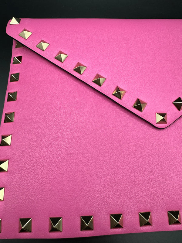 Valentino Barbie Hot Pink Rockstud Wristlet Pouch bag