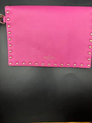 Valentino Barbie Hot Pink Rockstud Wristlet Pouch bag