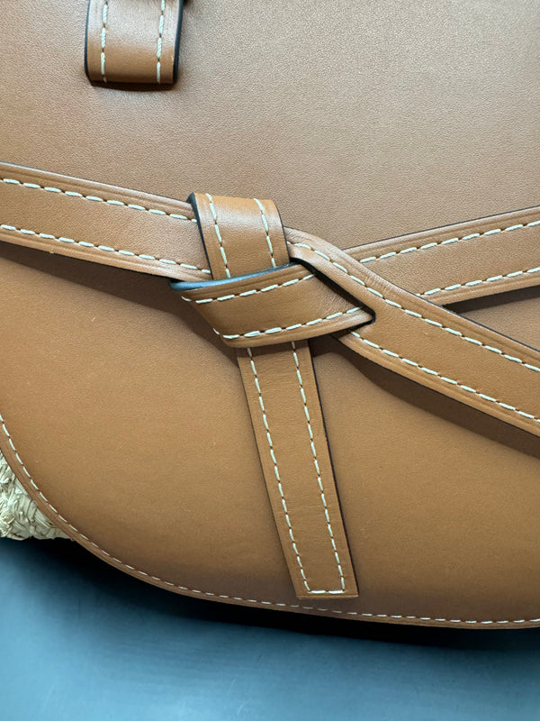 Loewe Gate Raffia & Leather top and crossbody bag