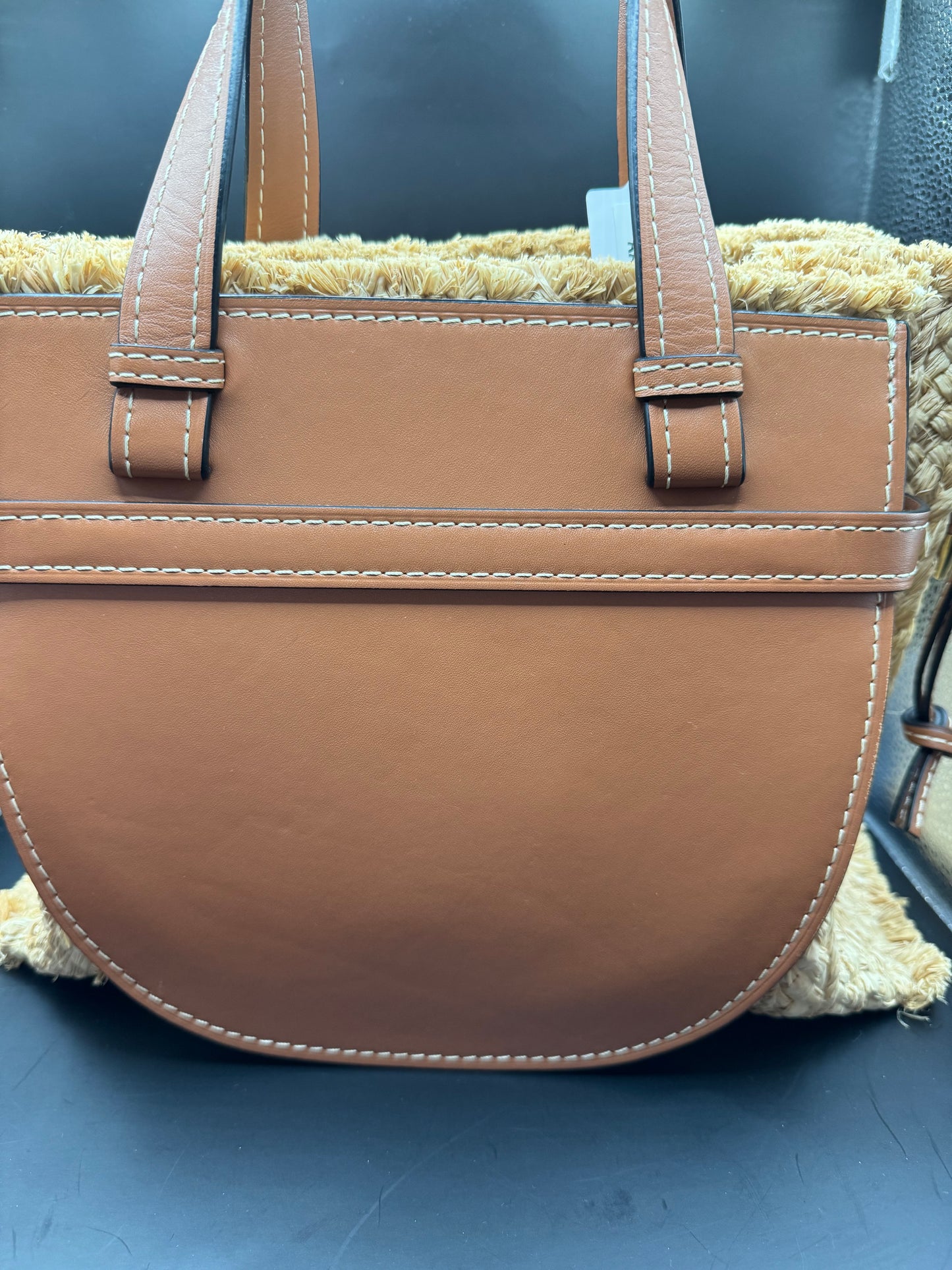 Loewe Gate Raffia & Leather top and crossbody bag