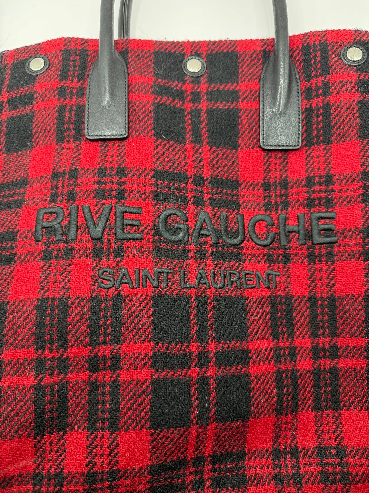 Saint Laurent/YSL Noe Wool Tartan Rive Gauche Shopper Tote Bag Limited edition runway