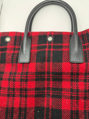Saint Laurent/YSL N/S Wool Tartan Rive Gauche Shopper Tote Bag Limited edition runway