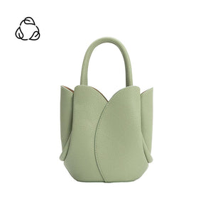 Tulip Mini Yellow, Sage or Bone Recycled Vegan Leather Top Handle Bag