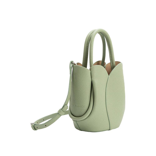 Tulip Mini Yellow, Sage or Bone Recycled Vegan Leather Top Handle Bag