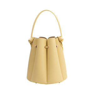 Laguna Bone or Yellow Recycled Vegan Leather Top Handle Bag